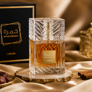 Lattafa Khamrah eau de parfum 100ml bottle shown front-on