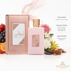 Asdaaf Ameerat Al Arab Prive Rose fragrance notes: strawberry top over a rose heart