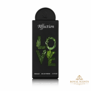 Lattafa Affection 100ml EDP bottle, a raspberry, pistachio and vanilla gourmand