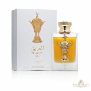 Lattafa Al Areeq Gold 100ml EDP, a saffron, leather and incense fragrance