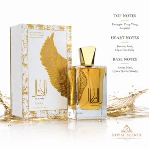 Lattafa Al Athal fragrance note pyramid showing its pineapple, jasmine and amber notes