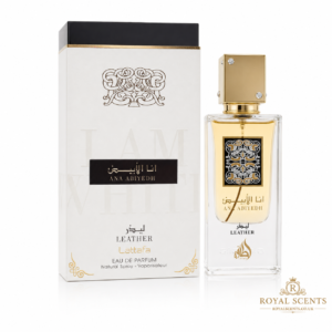 Lattafa Ana Abiyedh Leather 60ml EDP, a raspberry, iris and leather fragrance