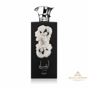 Lattafa Ansaam Silver 100ml EDP bottle, an aromatic lavender and vanilla fragrance