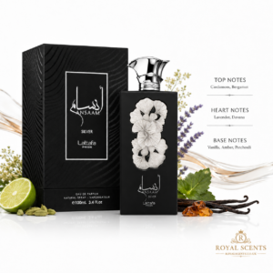Lattafa Ansaam Silver fragrance notes: lavender top notes over a vanilla base