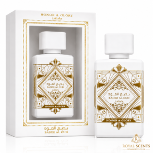 Lattafa Bade'e Al Oud Honor and Glory eau de parfum 100ml bottle shown front-on