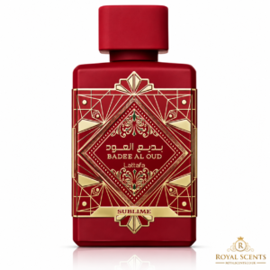 Lattafa Bade'e Al Oud Sublime 100ml eau de parfum bottle, a Kayali Eden style fragrance