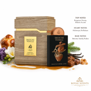 Lattafa Brioche Vanille notes: bergamot, freesia, brioche, heliotrope, fir balsam, benzoin, vanilla, praline