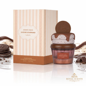 Lattafa Cookie Crave fragrance notes: butter, cocoa, cookie, sugar, milk, vanilla, whipped cream, sandalwood