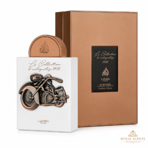 Lattafa La Collection D'Antiquites 1910 Bike EDP bottle and box, 1 Million Elixir alternative