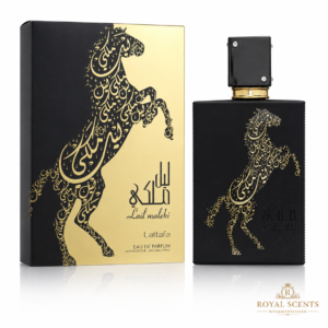 Lattafa Lail Maleki 100ml eau de parfum bottle and box, UK stock at Royal Scents