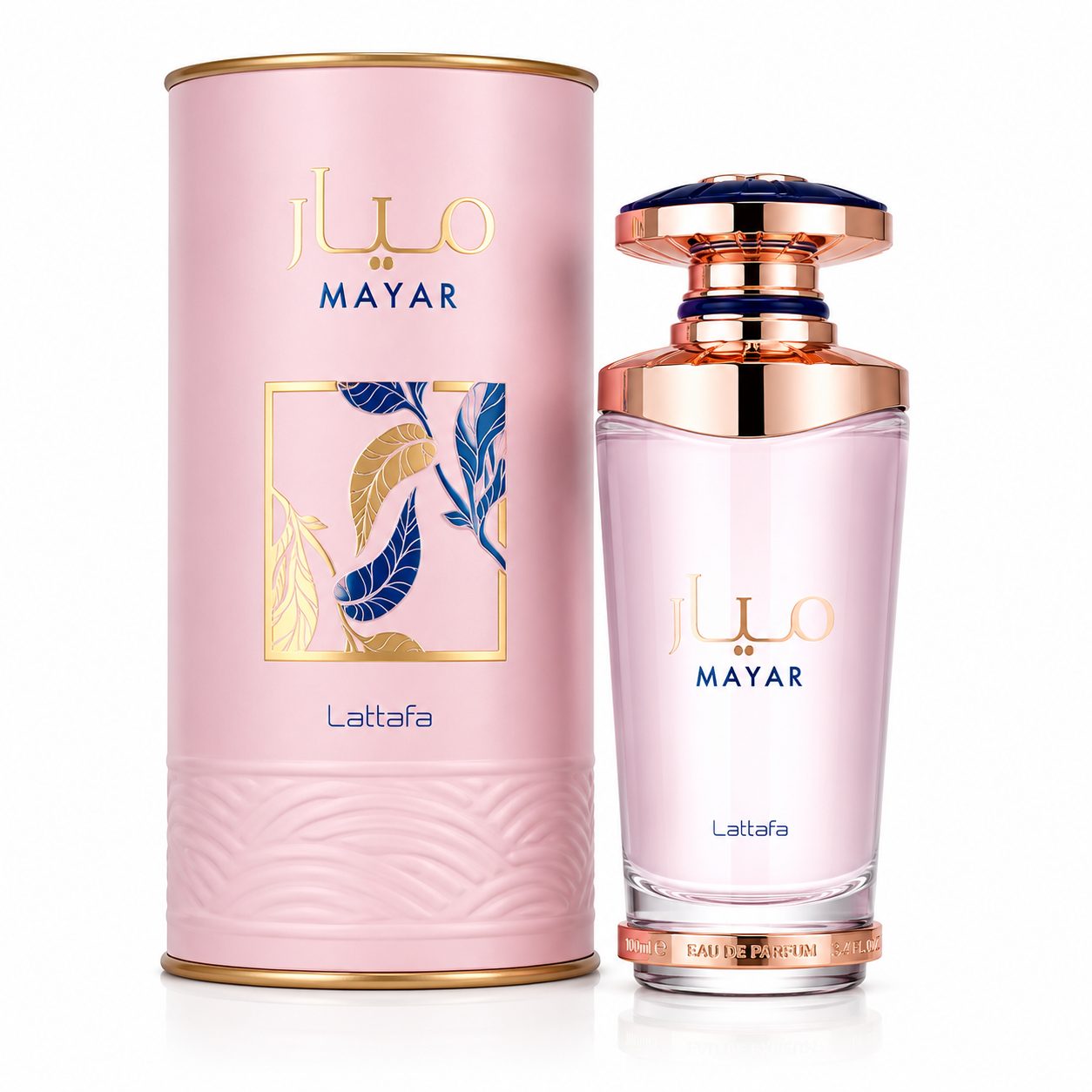 Lattafa Mayar 100ml eau de parfum pink bottle, a lychee and raspberry fruity floral for women