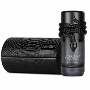 Lattafa Musamam Black Intense 100ml eau de parfum bottle