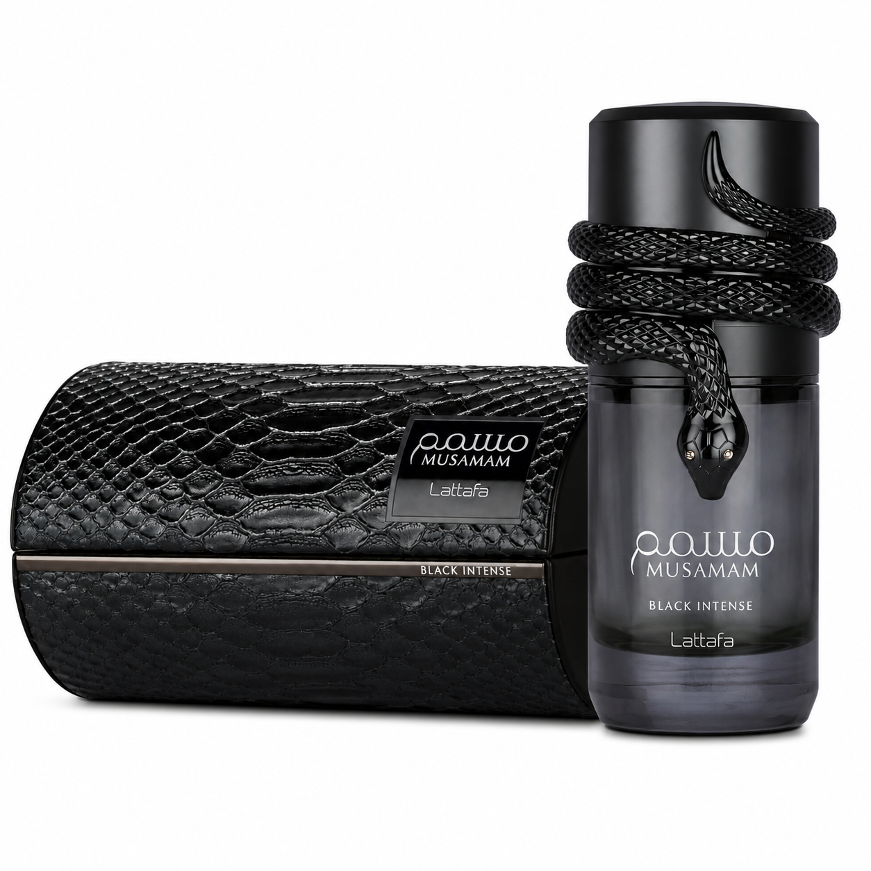 Lattafa Musamam Black Intense 100ml eau de parfum bottle