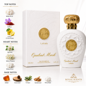 Lattafa Opulent Musk 100ml eau de parfum note pyramid: saffron, amber and musk